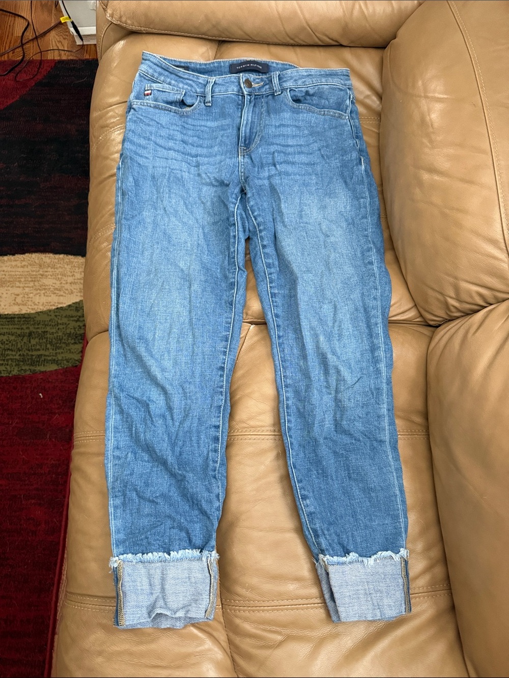 Tommy Hilfiger Light Blue Cropped Cuffed Women's Jeans